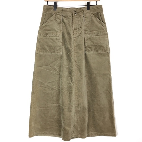 SUNDANCE Maxi Skirt Velvet Velour Long Modest Boho Prairie Lagenlook Tan Size 6 - Picture 1 of 9